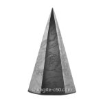 black shungite pyramid with quartz polished