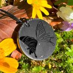 butterfly wing pendant engraved