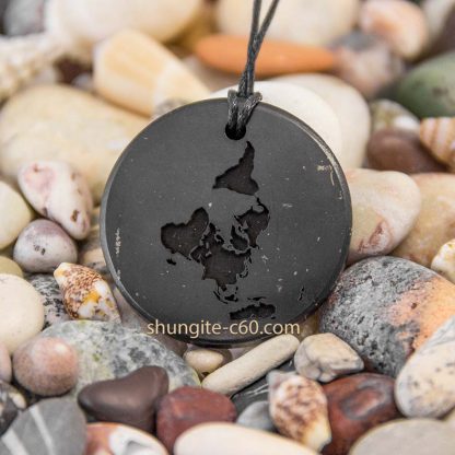 engraved necklace of shungite mineral