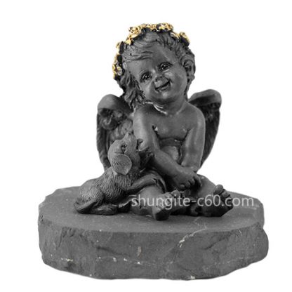 figurine of shungite angel and dog
