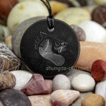 shungite for pets friendship necklace with dog footprints pendant