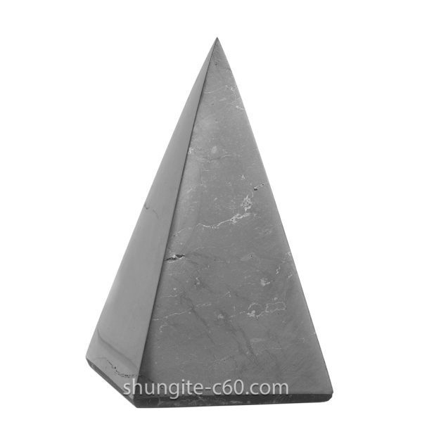 shungite stone pyramid polished surface