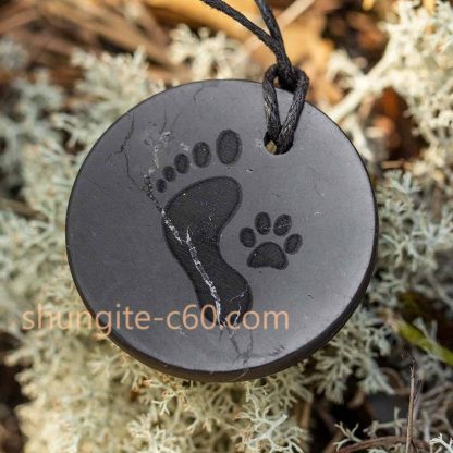 shungite for pets loyal friend necklace friendship footprints pendant