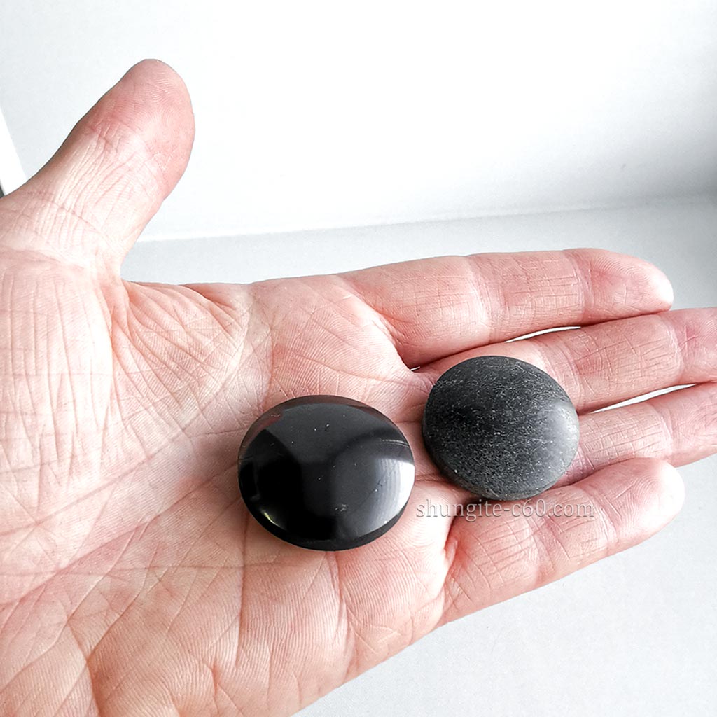 Shungite Soap stone / Palm Stone 50mm Oval