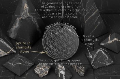quartz and pyrite in shungite stone products