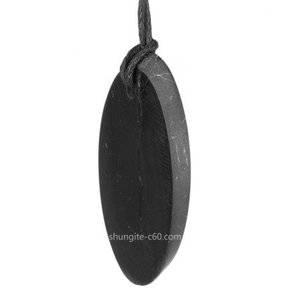 shungite stone necklace for chakra protection form oval