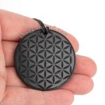 shungite necklace flower of life EMF protection jewelry diameter 1.77 inches