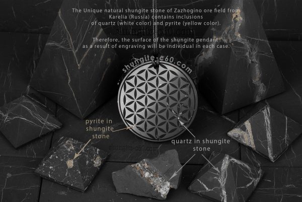 shungite products with quartz and pyrite