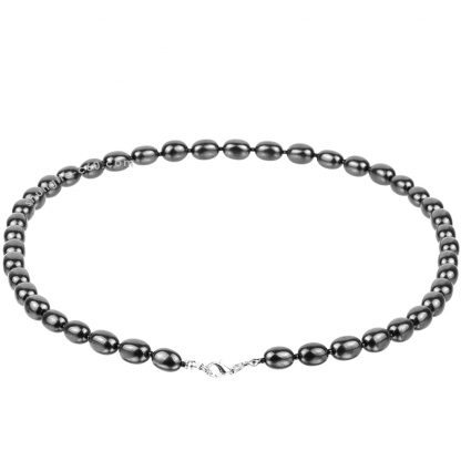 shungite bead necklace made of natural black stone