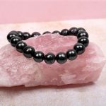 Black bead bracelet of shungite