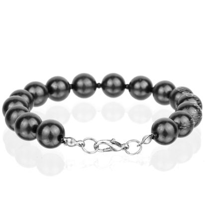 shungite stone bracelet made of mineral black beads