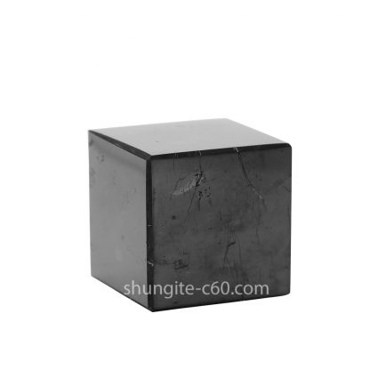 shungite polished cube of natural stone from Karelia
