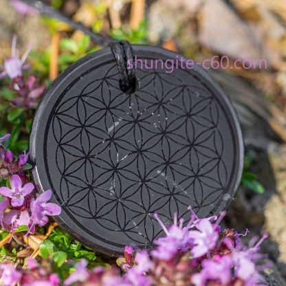 flower of life necklace of shungite crystal