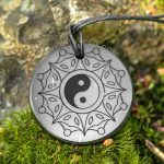 shungite yin yang pendant made of emf protection stone