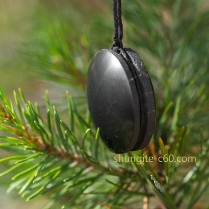 shungite emf protection pendant necklace made of black stone