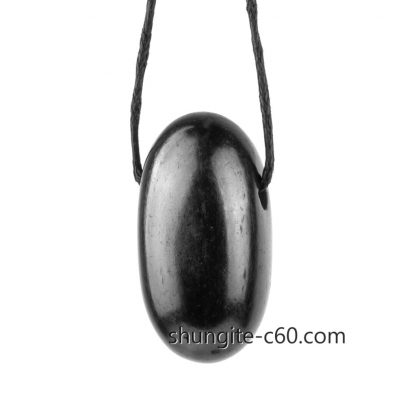 shungite pendant of black gemstone