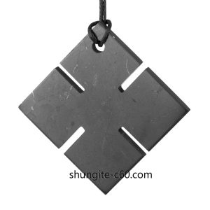 shungite pendant four cardinal directions black stone cross