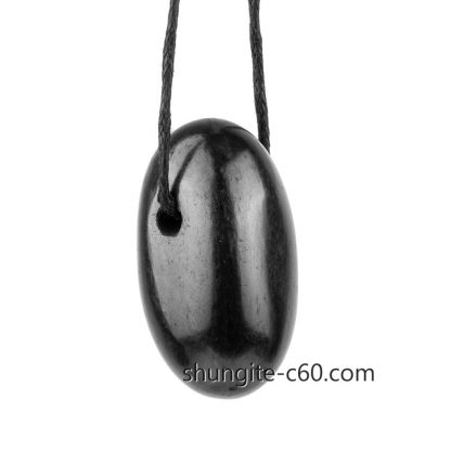 shungite pendant necklace natural made of black mineral