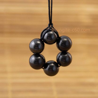 natural shungite stone beaded necklace