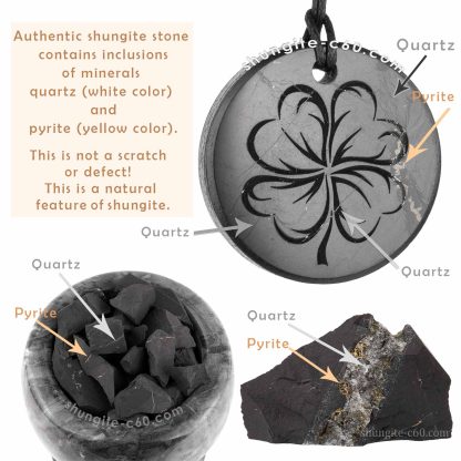 protection black jewelry with a quartz and pyrite