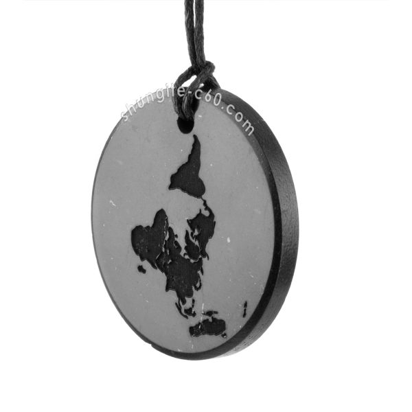 earth pendant of stone black shungite of side
