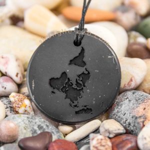earth pendant of stone black shungite