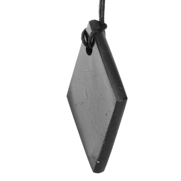 emf protection stone pendant of natural shungite rhombus