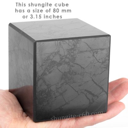shungite cube polished 80 mm