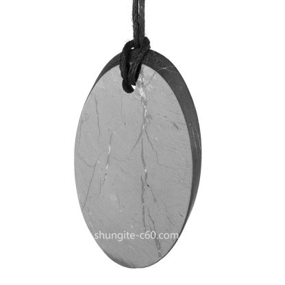 black shungite necklace oval of real stone