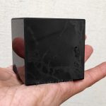 shungite cube 5 cm with holes of pyrite