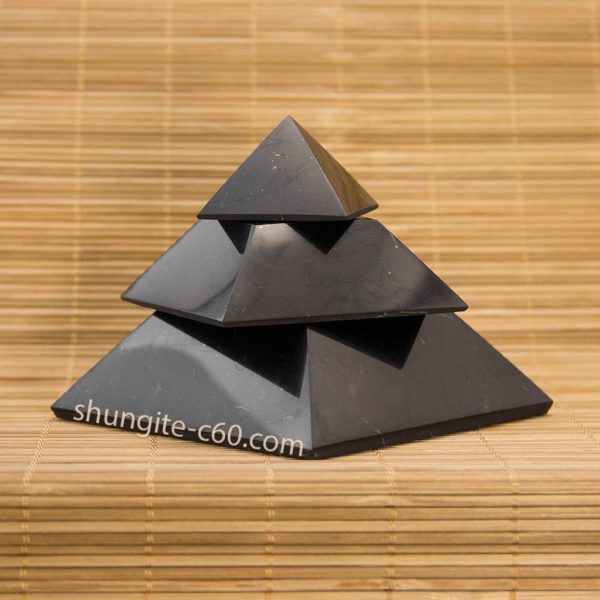 Segmented shungite pyramid
