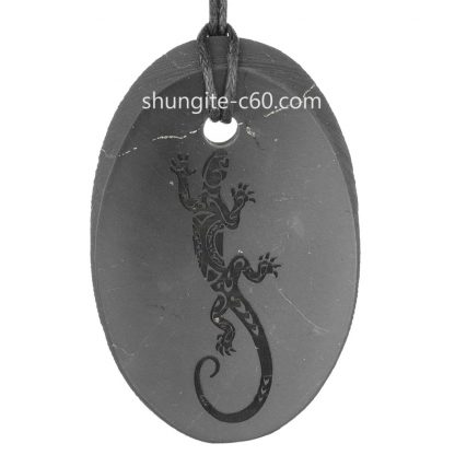 engraved pendant of stone shungite