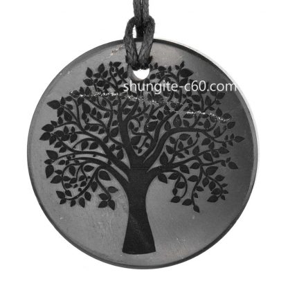 tree of life necklace of shungite raw stone