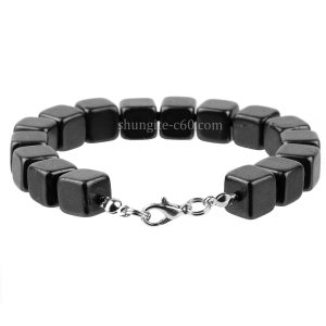 mens black bracelet square beads