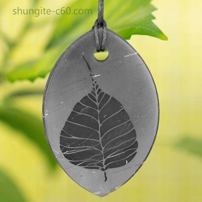 shungite engraved pendant Pipal tree