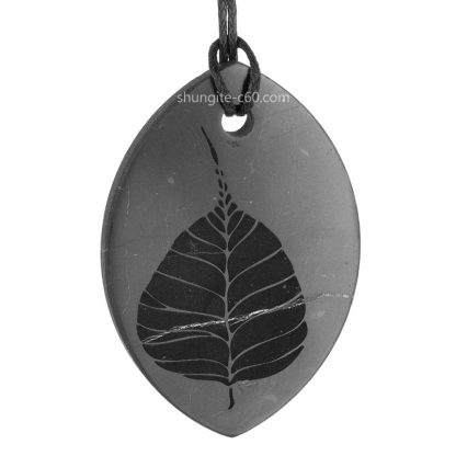 shungite pendant with engraving Pipal tree