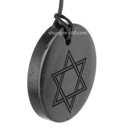 amulet star of David made of shungite side view