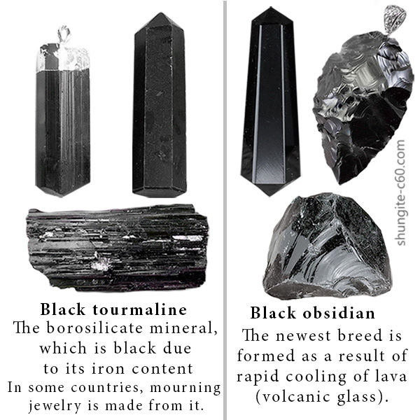Tourmaline and Obsidian Pendant