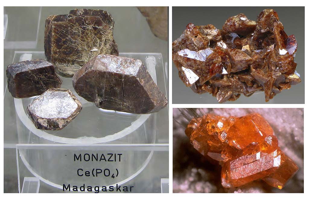 Samples of the mineral Monazite
