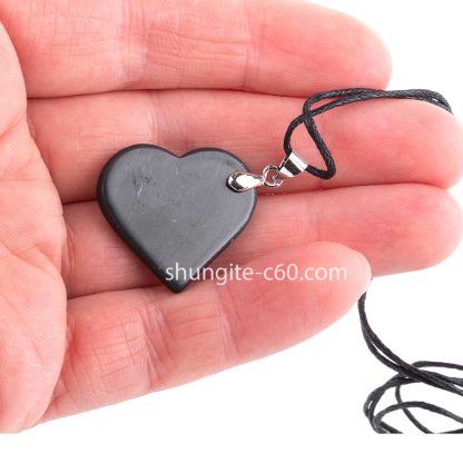 shungite heart pendant small
