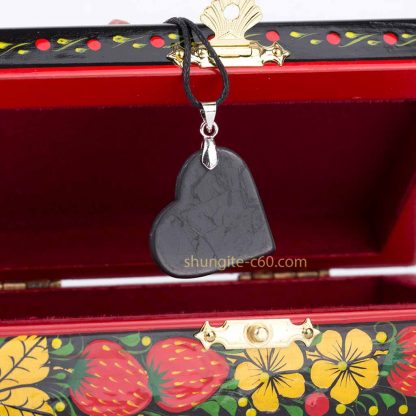 shungite heart pendant necklace from russia
