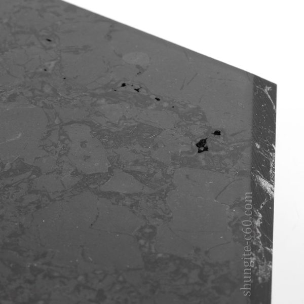 shungite stone polished surface enlarged image