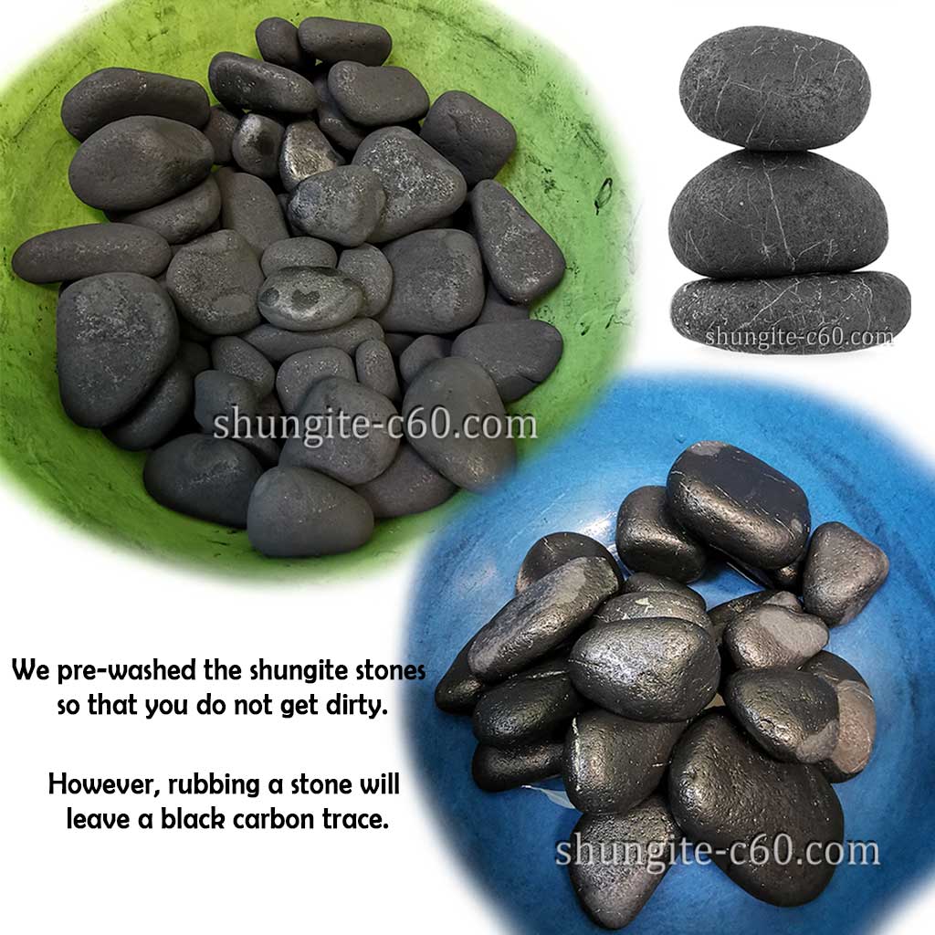 raw karelian black rocks shungite