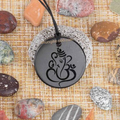 shungite chakra necklace Ganesha