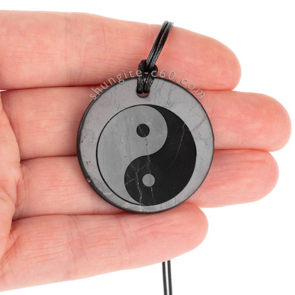 Yin Yan pendant of shungite 35mm