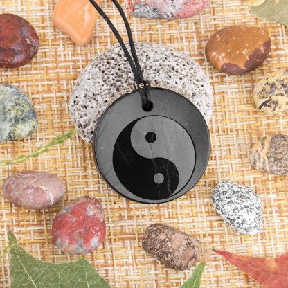 Yin Yan shungite pendant