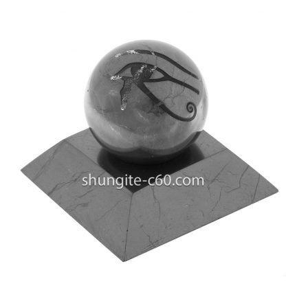 stone sphere of shungite with engraving