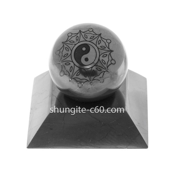 Shungite ball from Russia with engraved