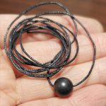 Black Pearl Necklace of shungite stone