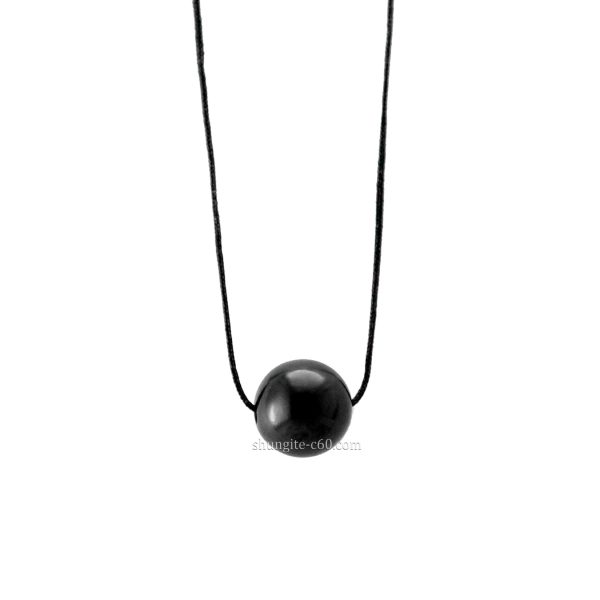 Black Pearl Necklace of shungite mineral
